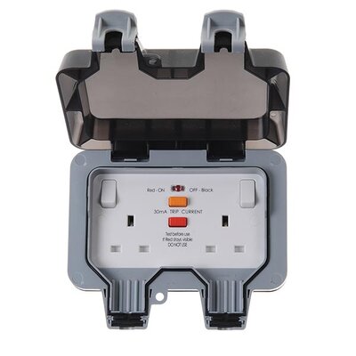 BG WP22RCD-01 13A DP 2 Gang Double RCD Switched Socket Weatherproof IP66