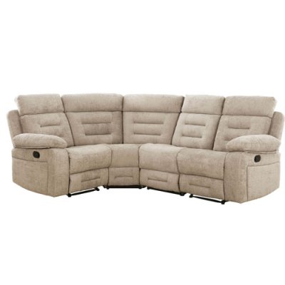 Willbury Latte 4 piece Manual Recliner Corner Sofa