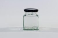 200g Square Glass Jar With 63mm neck lid not included