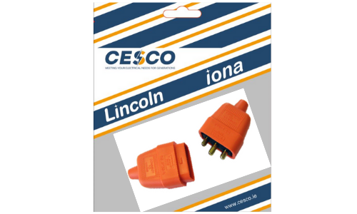 Lincoln 3 Pin 5 Amp Flex Connector Orange Rubber Pre Packed