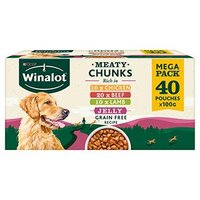 Winalot Pouch Meaty Chunks in Jelly 100g 40pk Mega pk x 1