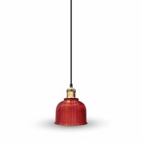 Red Glass with Metal Pendant