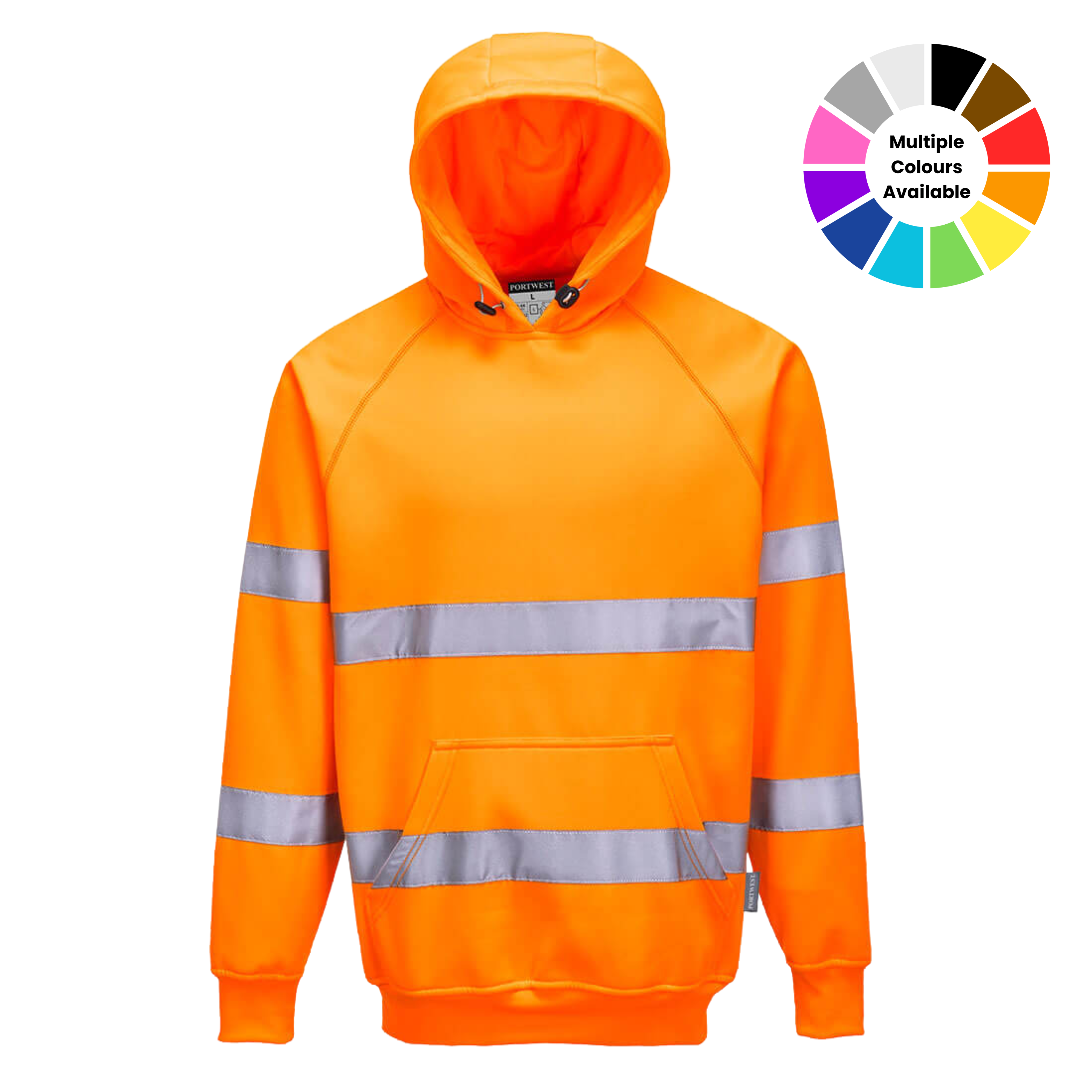 Portwest Hivis Hooded Sweatshirt, Orange