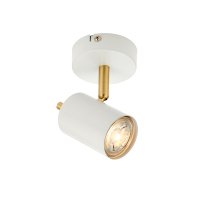 SINGLE SPOT MATT WHITE AND SATIN BRUSHED BRASS PLATE
