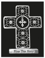 Standing 3 inch Cross/Bless This Home   (46568)