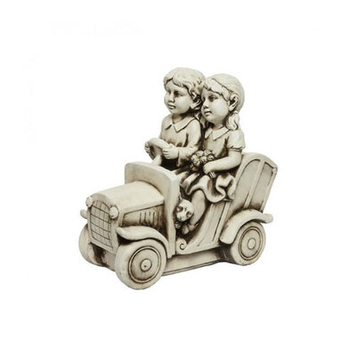 Children In Car Garden Ornament