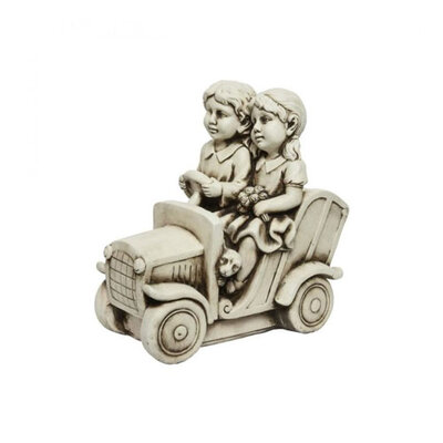 Children in Car Garden Ornament