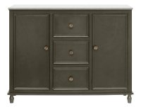 Olive Brown Large Side Board 2 Doors 3 Drawers with Hermes Marble 106x24x81cm