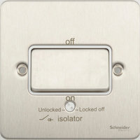 Flat Plate Stainless Steel 10A ISOL Switch WHITE | LV0701.0080