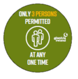 Circular "Maximum 3 Persons" Vinyls x6 Types