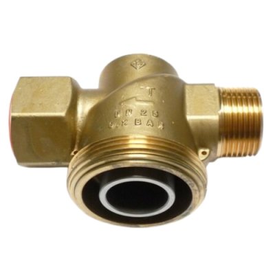 Eénpijpskoppelstuk Bu/bi 1" 
naar 2" voor gasmeter G4/G6 
model recht uit messing ,