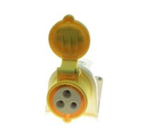 Rugged 16A 110V 2 Pin + Earth Yellow Socket