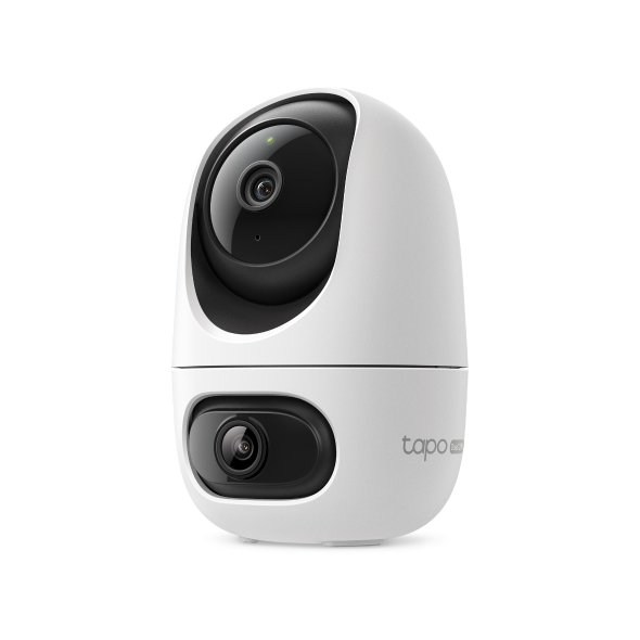 TP-Link Tapo C245D dual lens pan tilt security camera front view close up