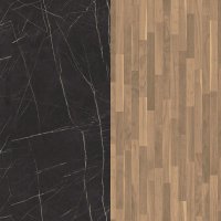 Black Pietra Grigia ST9/Walnut Butcher Block ST12 Splashback 4100 x 640 x 8mm