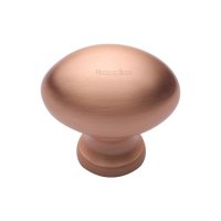 C114-32-SRG - Heritage Brass Cabinet Knob Victorian Oval Design 38mm Satin Rose Gold Finish