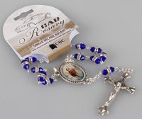 Car Rosary/Single Decade/Glass-Blue   (63931)