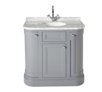 MERRION 900mm VANITY UNIT GREY C/W MARBLE WORKTOP & UNDERCOUNTER BASIN
