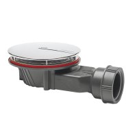 Wirquin SLIM+ Extra Flat Shower Waste 90mm - Chrome Plated ABS Dome 30723374