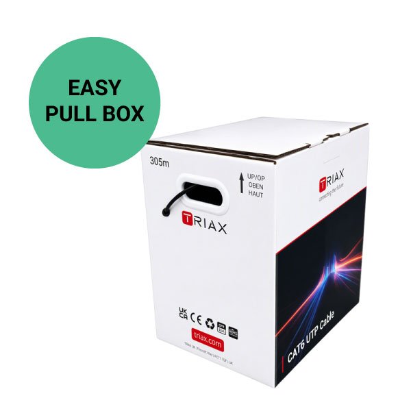 Triax CAT6 UTP PE Black 305m Pull Box - Outdoor PE jacket