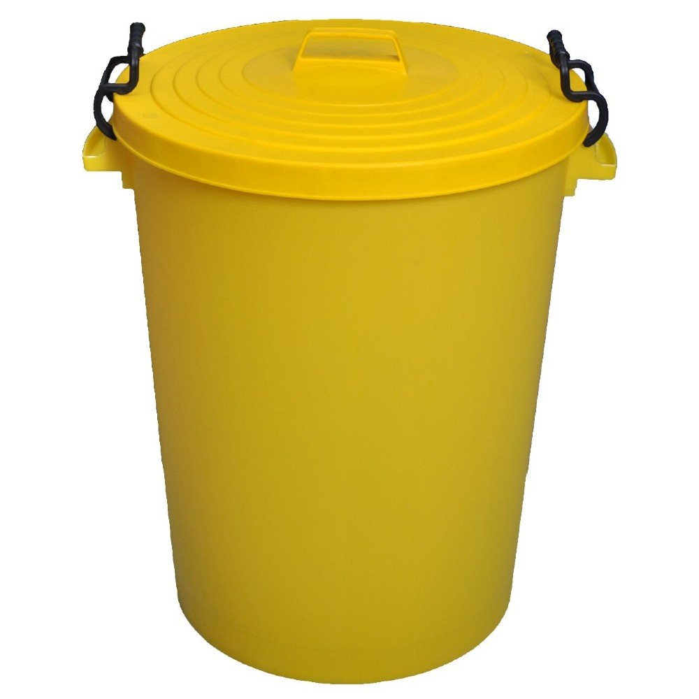100L YELLOW PLASTIC DRUM AND LID