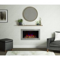 Be Modern Avella Inset Wall Mounted Fire in Brushed Steel Finish 183083&nbsp;
