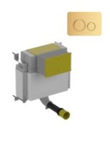 CONCEALED CISTERN FOR BACK TO WALL WC CIRCLE FASCIA PLATE BRUSHED GOLD