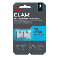 3M CLAW Drywall Picture Hanger 7kg 4pk 3PH7-4UKN