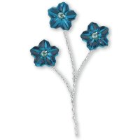 Pearlised Daisy On Stem Turquoise Dia.10mm - Pack of 36
