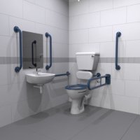 Tucker French Dark Blue Low Level DM215K, 1 Tap Hole Basin DM215K/1TH/DB