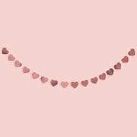 Rose Gold Heart Card Garland 2.5m