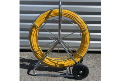 Glass fiber reinforced duct rod &Oslash; 9mm, length 150m, galvanized steel reel