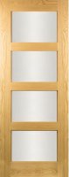 Oak Columbus Frosted Glass 4 Panel