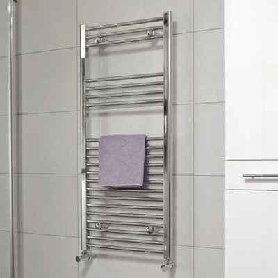 Chrome Towel Radiator Straight 1800 x 600