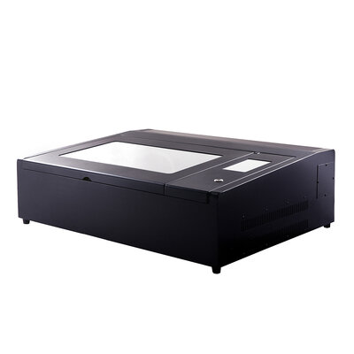 FLUX Beambox Pro laser cutter and engraver in sleek black finish, angled side view