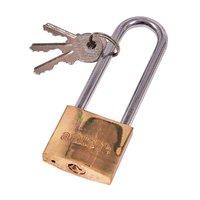 Brass Padlock 38mm Long Shackle Blister Packed