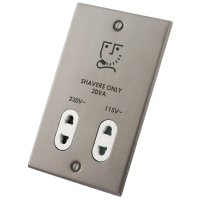 Stainless Steel 2 Gang Shaver Socekt