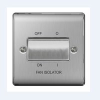 NEXUS BRUSHED STEEL 10A FAN ISOLATOR 3 POLE