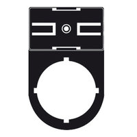 Pushbutton Legend, 48x30mm, 22.5mmØ, Black, Round, Rivet