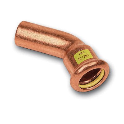 Perskoppeling gas bocht 45&deg; &Oslash;12MF