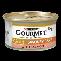 Gourmet Gold Cat Savoury Cake Salmon Tin 12x85gm 