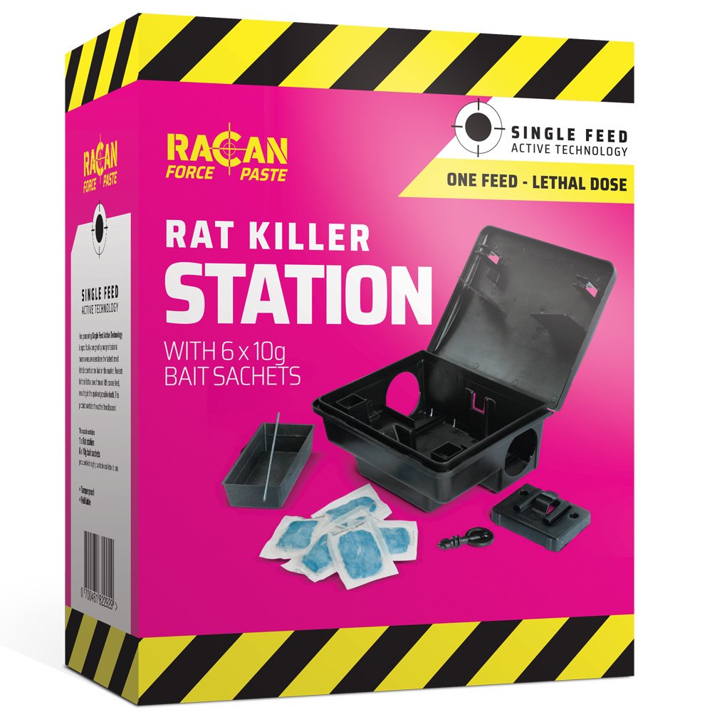 Racan Force Paste Rat Killer Station with 6x10g Paste Sachets