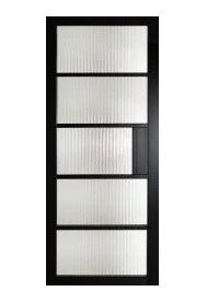 F021 Mayfair Belgravia Reeded Glass Premium Primed Black