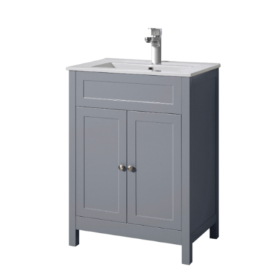 Turin 60cm 2 Door Vanity Unit & Basin - Grey