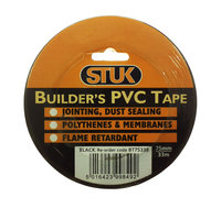 STUK 75 MM X 33 MTR BLACK BUILDERS PVC TAPE