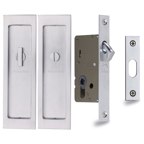FLUSH PULL PRIVACY SATIN CHROME