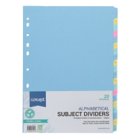 Concept 150gsm Alphabetical Subject Dividers, 20/Case