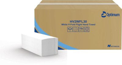 HV2WFL30 White V-Fold Flight Hand Towel