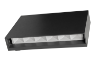 COURTERA 2x6W LED up/down Wall Light, IP65, 3000K, Double, Black