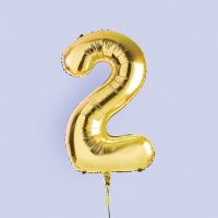 Gold Number '2' Foil 34" Balloon