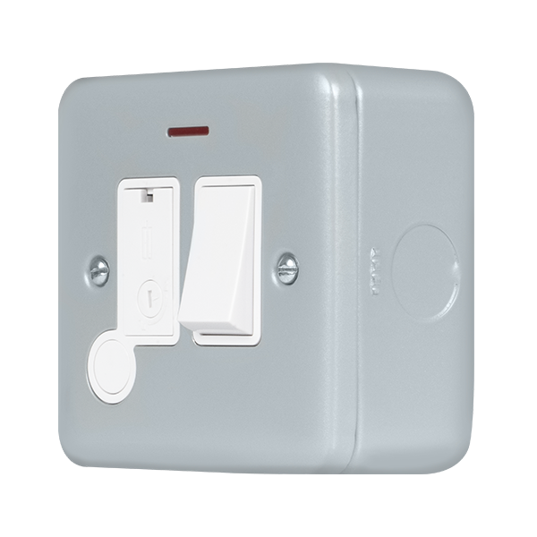 Click 13A Switched Fused Unit + Neon W/Flex Outlet Metal Clad Pr